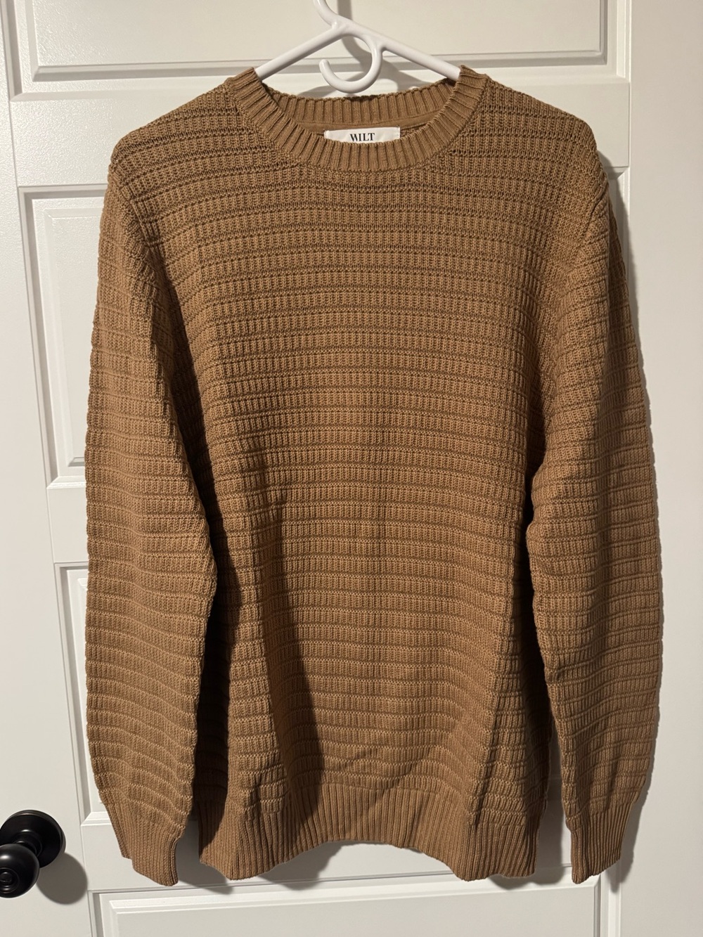 NWT Wilt 100% Cotton Crewneck Sweater, Tan, Size Large
